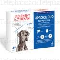 Fiprokil duo 402mg/120mg chien 40 a 60 kg 4 pipet