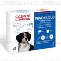 Fiprokil duo 134mg/40mg chien 10 a 20 kg 4 pipet