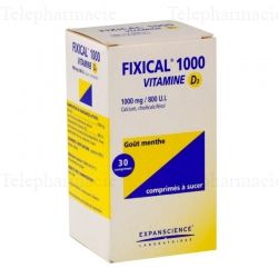 Fixical vitamine d3 1000 mg/800 u.i. Boîte de 30 comprimés