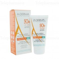 Solaire protect-ac fluide matifiant tres haute protection spf50+ 40ml