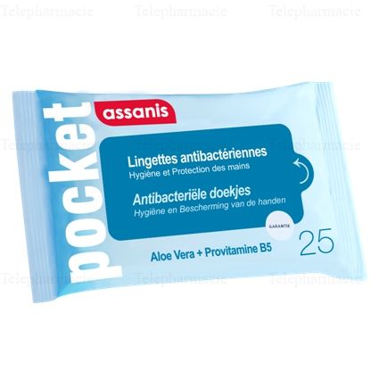 Lingettes Antibactériennes Aloe Vera et Provitamine B5 25 lingettes