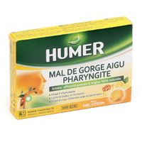 HUMER Mal de Gorge Aigu Pharyngite 20 pastilles