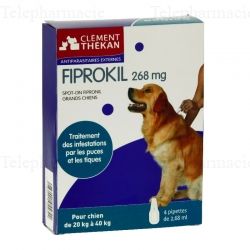 CLÉMENT THÉKAN Fiprokil chien 20 à 40kg 4 pipettes de 0.67ml