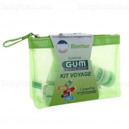 GUM Kit voyage blancheur trousse 8 produits