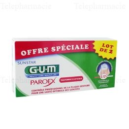 GUM Paroex gel dentifrice lot de 2 tubes 75ml