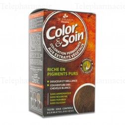 Color & soin n°9R rouge feu flacon 60ml de teinture + flacon 60ml de fixateur + un sachet 15ml de baume capillaire + gants