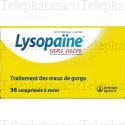 Lysopaïne maux de gorge cetylpyridinium lysozyme sans sucre Boîte de 36 comprimés