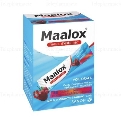 Maalox maux d'estomac fruits rouges Boîte de 20 sachets-doses