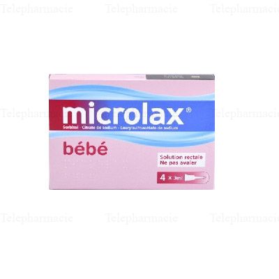 Microlax bébé sorbitol citrate et laurilsulfoacétate de sodium Boîte de 4 récipients unidoses