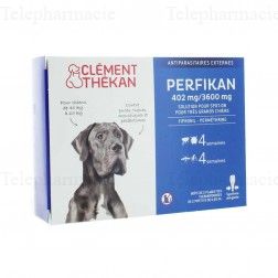 Clement thekan perfikan solution spot-on 402mg/3600mg tres grands chiens 40 a 60kg pipettes x4