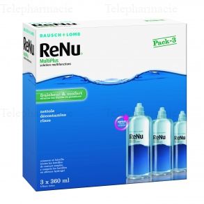 Renu MultiPlus - Solution multifonctions pour lentilles souples - 3 x 360 ml